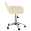 vidaXL Pasukamos valgomojo kėdės, 2vnt., kreminės spalvos, aksomas
