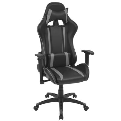vidaXL Atlošiama biuro/žaidimų kėdė, dirbtinė oda, pilka