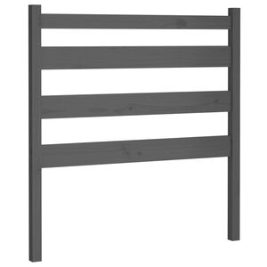 vidaXL Lovos galvūgalis, pilkas, 96x4x100cm, pu&scaron;ies medienos masyvas