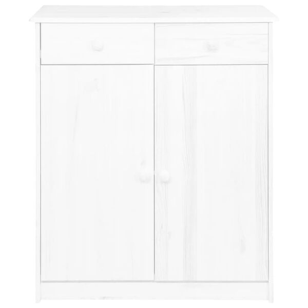 vidaXL &Scaron;oninė spintelė su 2 stalčiais, balta, 78x35x89cm, pu&scaron;is