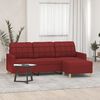 vidaXL Trivietė sofa su pakoja, raudonojo vyno spalvos, 180cm, audinys