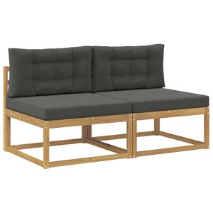 vidaXL 2 Vienetas Lauko Vidurinis Sofa Poliesteris Balta