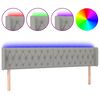 vidaXL Galvūgalis su LED, &scaron;viesiai pilkas, 183x16x78/88cm, audinys