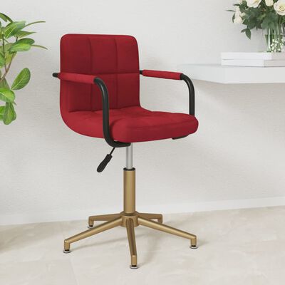 vidaXL Pasukama valgomojo kėdė, raudonojo vyno spalvos, aksomas