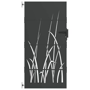 vidaXL Sodo vartai Juoda 85 x 200 cm Milteliniu būdu padengtas plienas