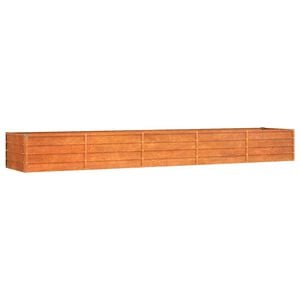 vidaXL Auk&scaron;tas sodo lovelis, rūdžių, 400x80x45cm, Corten plienas