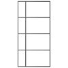 vidaXL Stumdomos durys, juodos, 102,5x205cm, ESG stiklas ir aliuminis