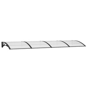 vidaXL Stogelis durims, juodos spalvos, 350x100cm, polikarbonatas