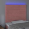 vidaXL Galvūgalis su LED, rožinės spalvos, 100x5x118/128cm, aksomas