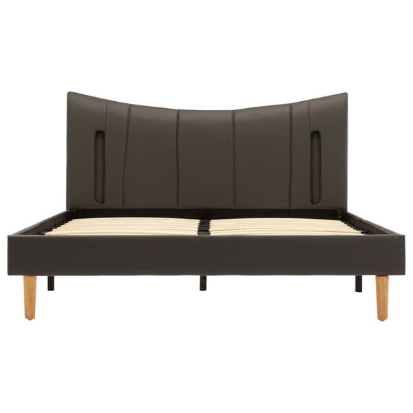 vidaXL Lovos rėmas su LED, antracito spalvos, 120x200cm, dirbtinė oda