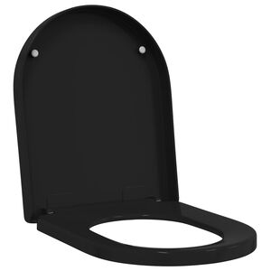vidaXL Tualeto sėdynė Juoda 48 x 36,5 x 4,5 cm Polipropilenas