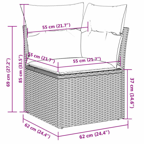 vidaXL Sofos komplektas su pagalvėlėmis, 8 dalių, smėlio, poliratanas