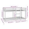 vidaXL Dviauk&scaron;tė lova, balta, 80x200cm, pu&scaron;ies medienos masyvas