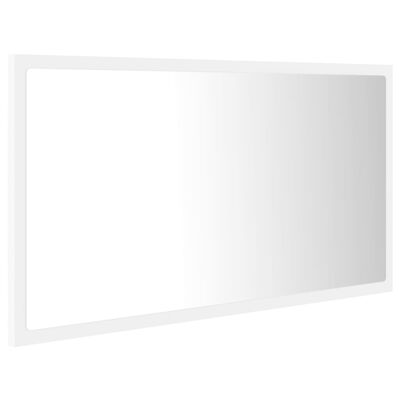 vidaXL Vonios kambario LED veidrodis, baltas, 80x8,5x37cm, akrilas