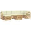vidaXL Lauko sofos komplektas 8 pcs Balta ir kreminė 59 x 59 x 37 cm