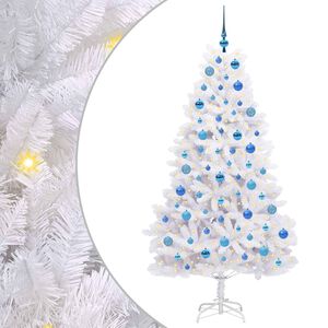 vidaXL Dirbtinė Sulankstoma Kalėdų Eglutė Balta 180 cm PVC ir Plienas