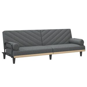 vidaXL Sofa-lova su porankiais, tamsiai pilkos spalvos, audinys