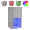vidaXL TV spintelė su LED lemputėmis, pilka ąžuolo, 30,5x30x60cm