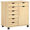 vidaXL Ratuotas kabinetas 63,5 x 39 x 65,5 cm Kietas pu&scaron;ies medis Ruda