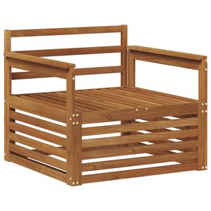 vidaXL 2 Vienetas Sofa su porankiais Kietos akacijos mediena Natūrali