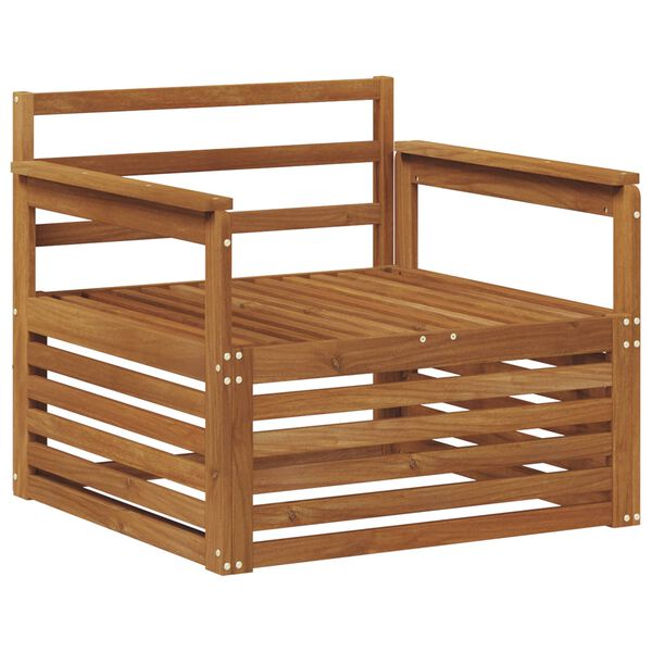 vidaXL 2 Vienetas Sofa su porankiais Kietos akacijos mediena Natūrali