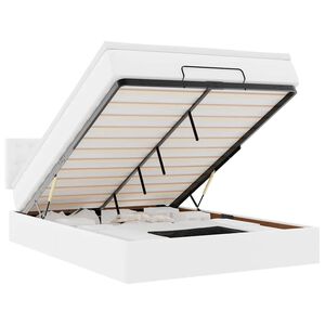 vidaXL Osmanų lova su čiužiniais ir LED, 140x190cm, dirbtinė oda