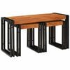 vidaXL Suklijuotas stalas 3 vnt. Ruda ir juoda 82 x 40 x 45 cm