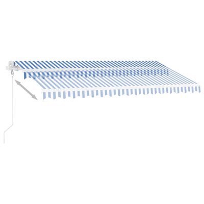 vidaXL Pastatoma automatinė markizė, mėlynos/baltos spalvos, 400x350cm