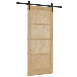 vidaXL Slankios durys Natūrali 86 x 198,5 cm Pu&scaron;ies medienos masyvas