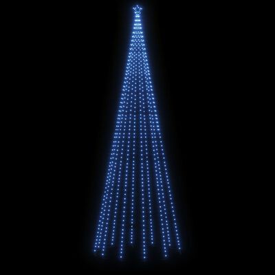 vidaXL Kalėdų eglutė su kuoliuku, 500cm, 732 mėlynos spalvos LED