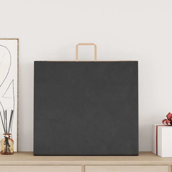 vidaXL Popieriniai mai&scaron;eliai 250vnt. su rankenomis, juodas, 54x15x49cm