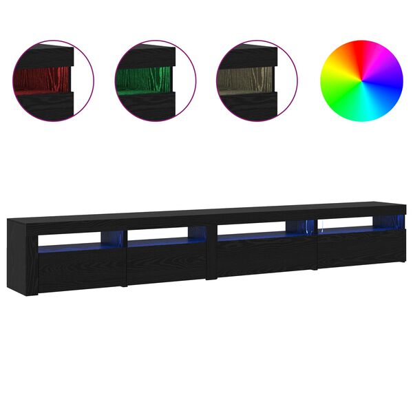 vidaXL TV spintelių komplektas 3 pcs Juodas ąžuolas 270 x 35 x 40 cm