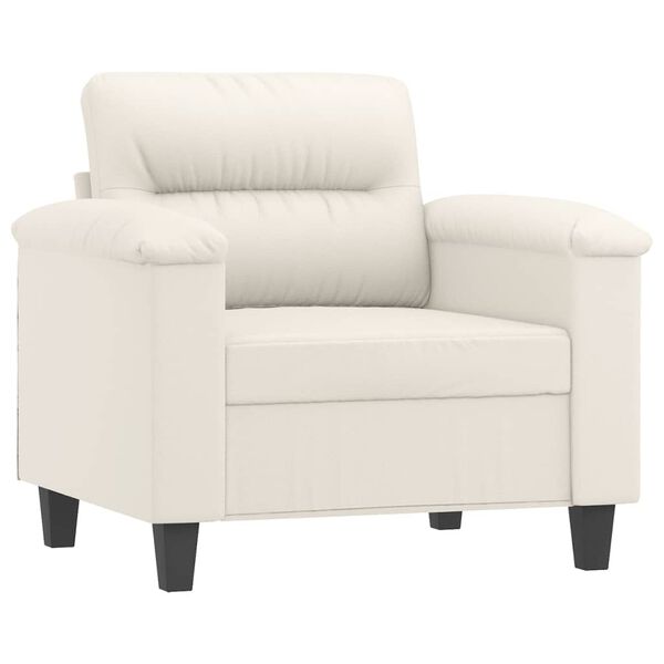 vidaXL Krėslas, kreminės spalvos, 60cm, dirbtinė oda