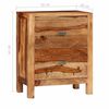 vidaXL Naktinis staliukas su 2 stalčiais, masyvi rausv. dalberg. med.