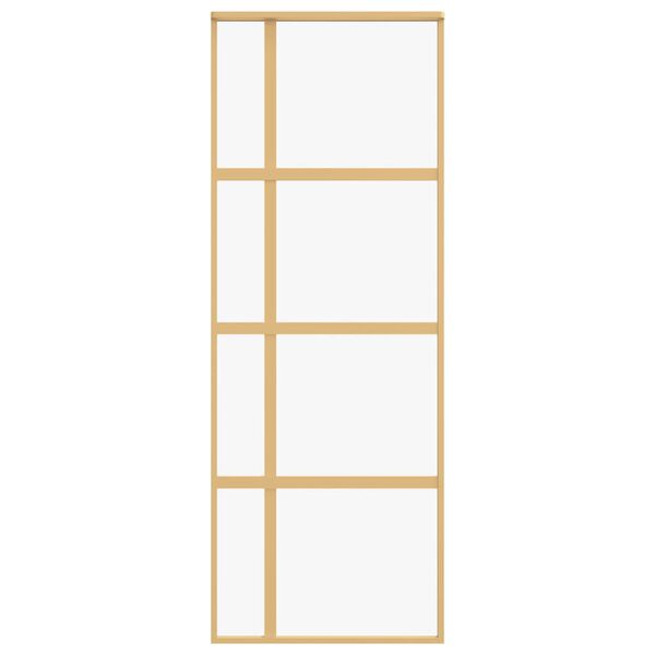 vidaXL Stumdomos durys, auksinės, 76x205cm, ESG stiklas ir aliuminis