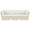 vidaXL Trivietė sodo sofa i&scaron; palečių su pagalvėlėmis, eglės mediena