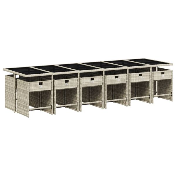 vidaXL Sodo komplektas su pagalvėlėmis, 13 dalių, pilkas, poliratanas