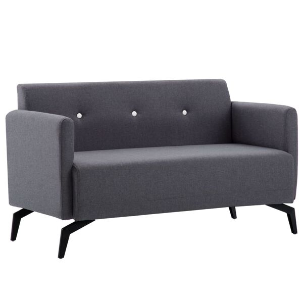 vidaXL Dvivietė sofa, audinio apmušalas, 115x60x67cm, tamsiai pilka