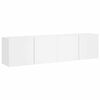 vidaXL Prie sienos montuojamos TV spintelės, 2vnt., baltos, 80x30x41cm