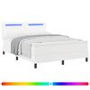 vidaXL Kiemas lova su LED juostelėmis Balta 160 x 200 cm Dirbtinė oda