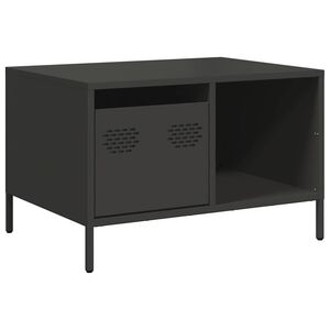 vidaXL kavos staliukas juodas 68,5x50x43,5 cm &scaron;altai valcuotas plienas