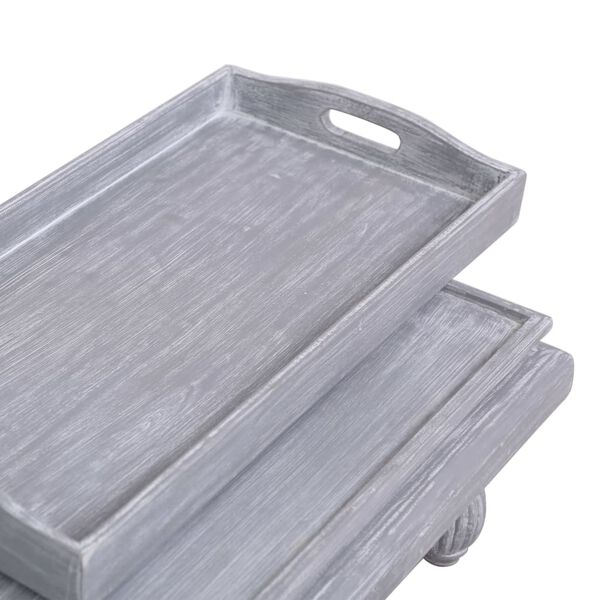 vidaXL Kavos staliukas, pilkas, 90x50x40cm, raudonmedžio masyvas