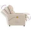 vidaXL Masažinis krėslas, kreminės spalvos, mikropluošto audinys