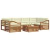 vidaXL Lauko sofos komplektas su pagalve 7 pcs Natūralus ir grietinėlė