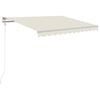 vidaXL Automatinė markizė su LED/vėjo jutikliu, kreminė, 350x250cm