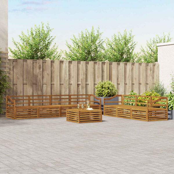 vidaXL Lauko sofos komplektas 8 pcs Natūrali Kietos akacijos mediena