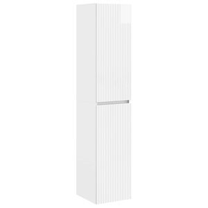 vidaXL Prisegamas Vonios Spintelė Itin blizgi balta 33 x 34,5 x 160 cm
