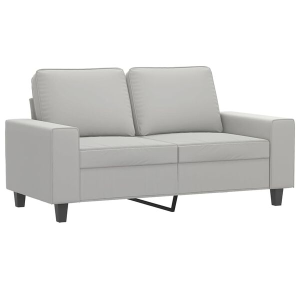vidaXL Dvivietė sofa, &scaron;viesiai pilka, 120cm, mikropluo&scaron;to audinys