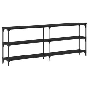 vidaXL Konsolinis stalas juoda ąžuolo 200 x 29 x 75 cm