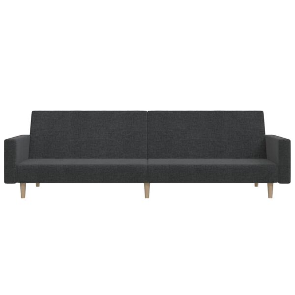 vidaXL Dvivietė sofa-lova, tamsiai pilkos spalvos, audinys